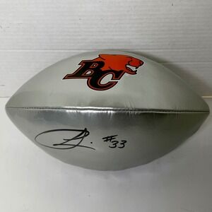 Wilson BC Lions Andrew Harris Signed Autographed CFL Football Silver WTF1501